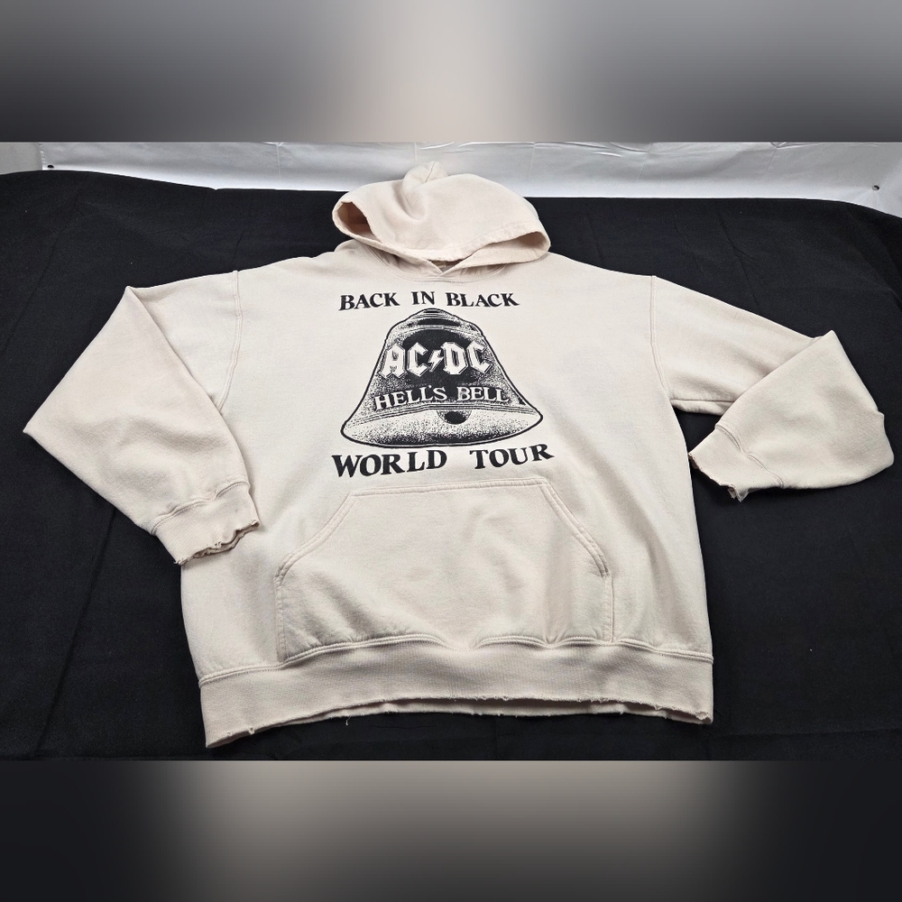 Vtg Made Worn AC/DC Hells Bell World Tour Hoodie Mens Medium Multicolor Pullover - Picture 2 of 6
